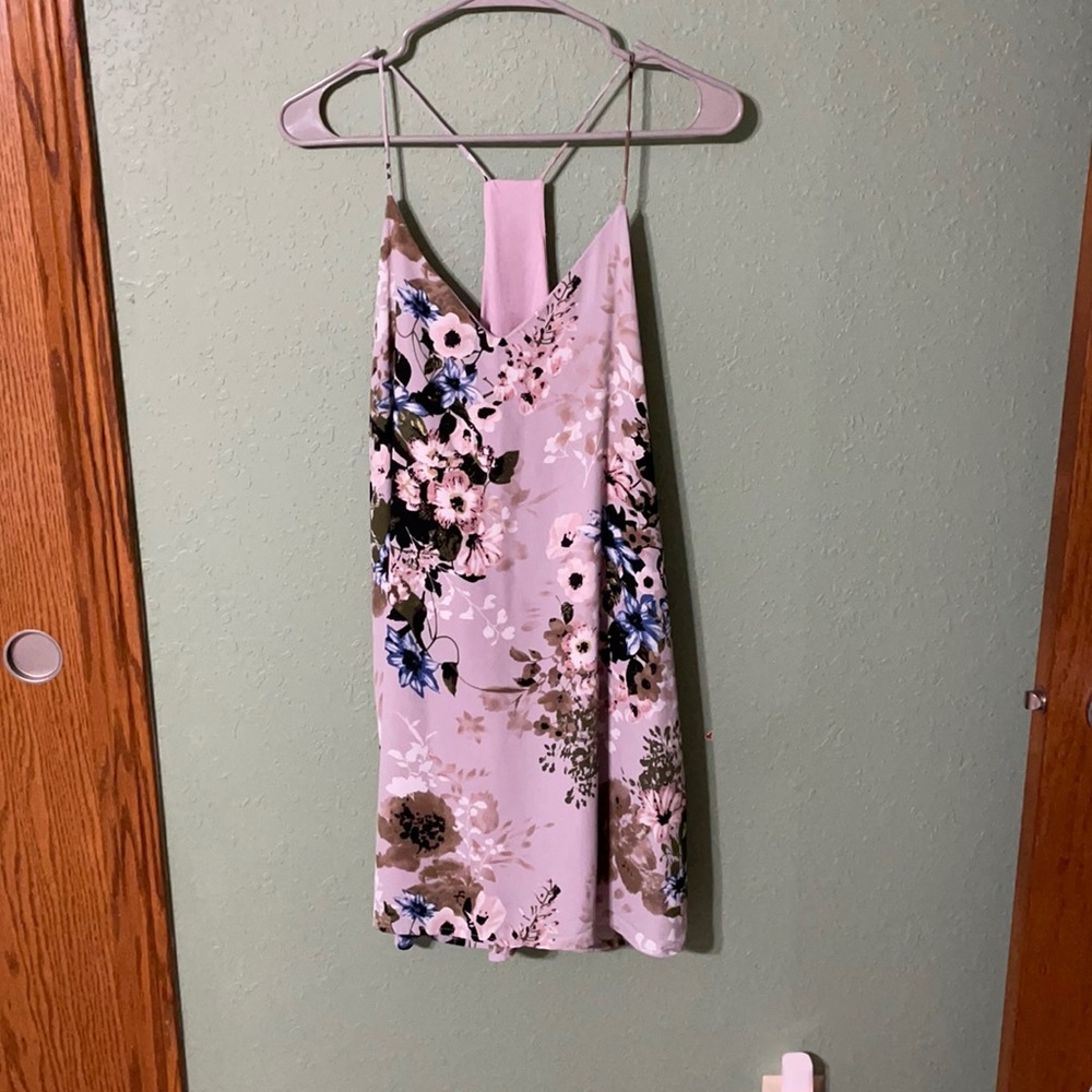 Floral blush pink summer dress